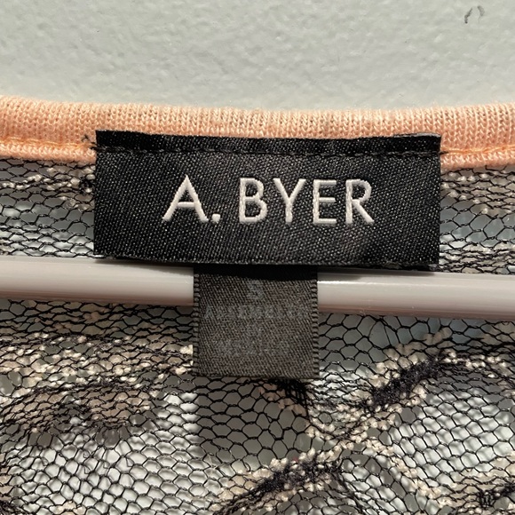 A. Byer pink lace back blouse- size S - Picture 3 of 3